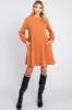 Camel Mock Neck Long Sleeve Maternity Dress sold by Pinkblush