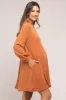 Camel Mock Neck Long Sleeve Maternity Dress sold by Pinkblush