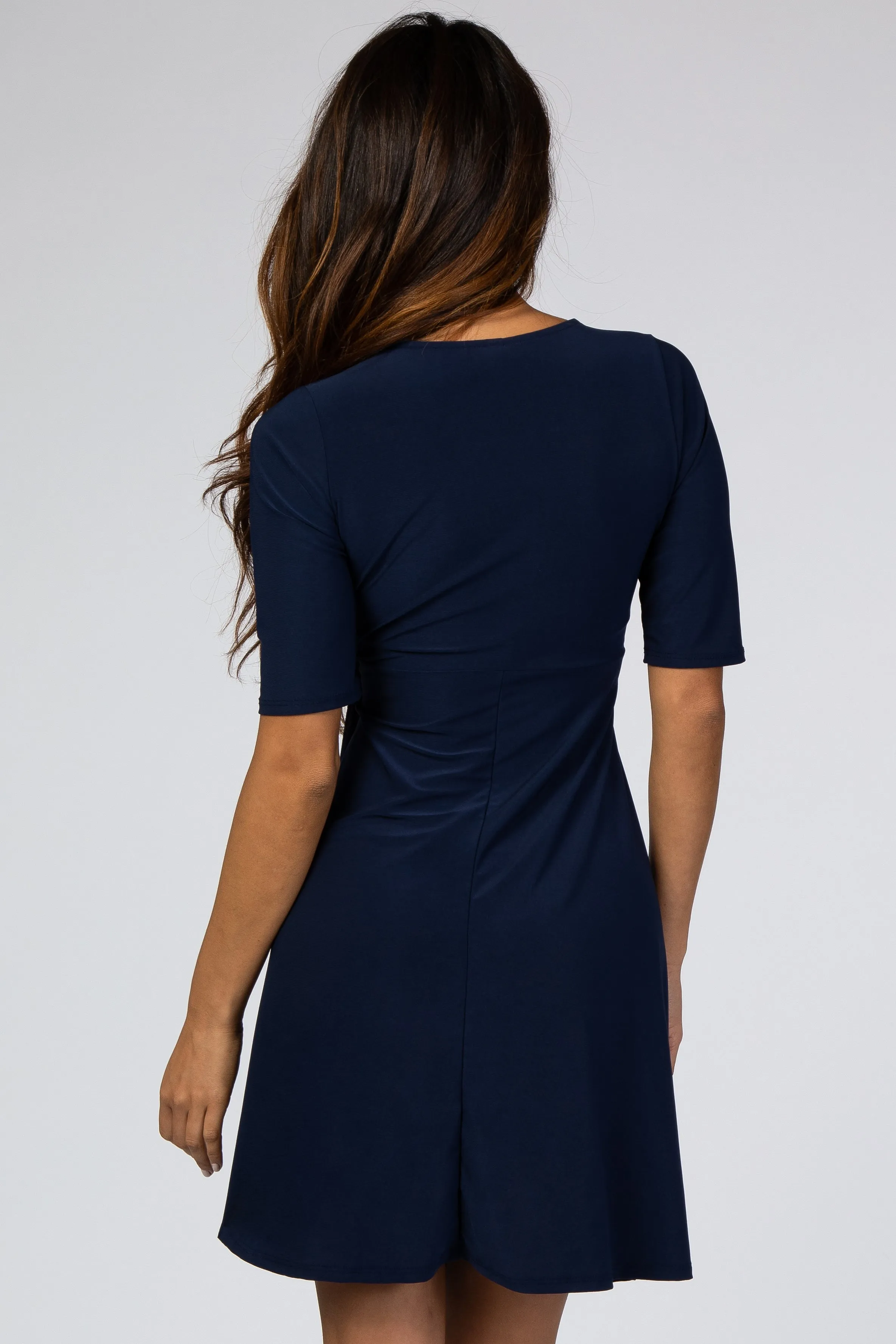Navy Waist Tie Nursing Dress sold by Pinkblush product image thumbnail 4