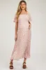 Light Pink Floral Smocked Maternity Maxi Dress sold by Pinkblush