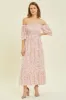Light Pink Floral Smocked Maternity Maxi Dress sold by Pinkblush