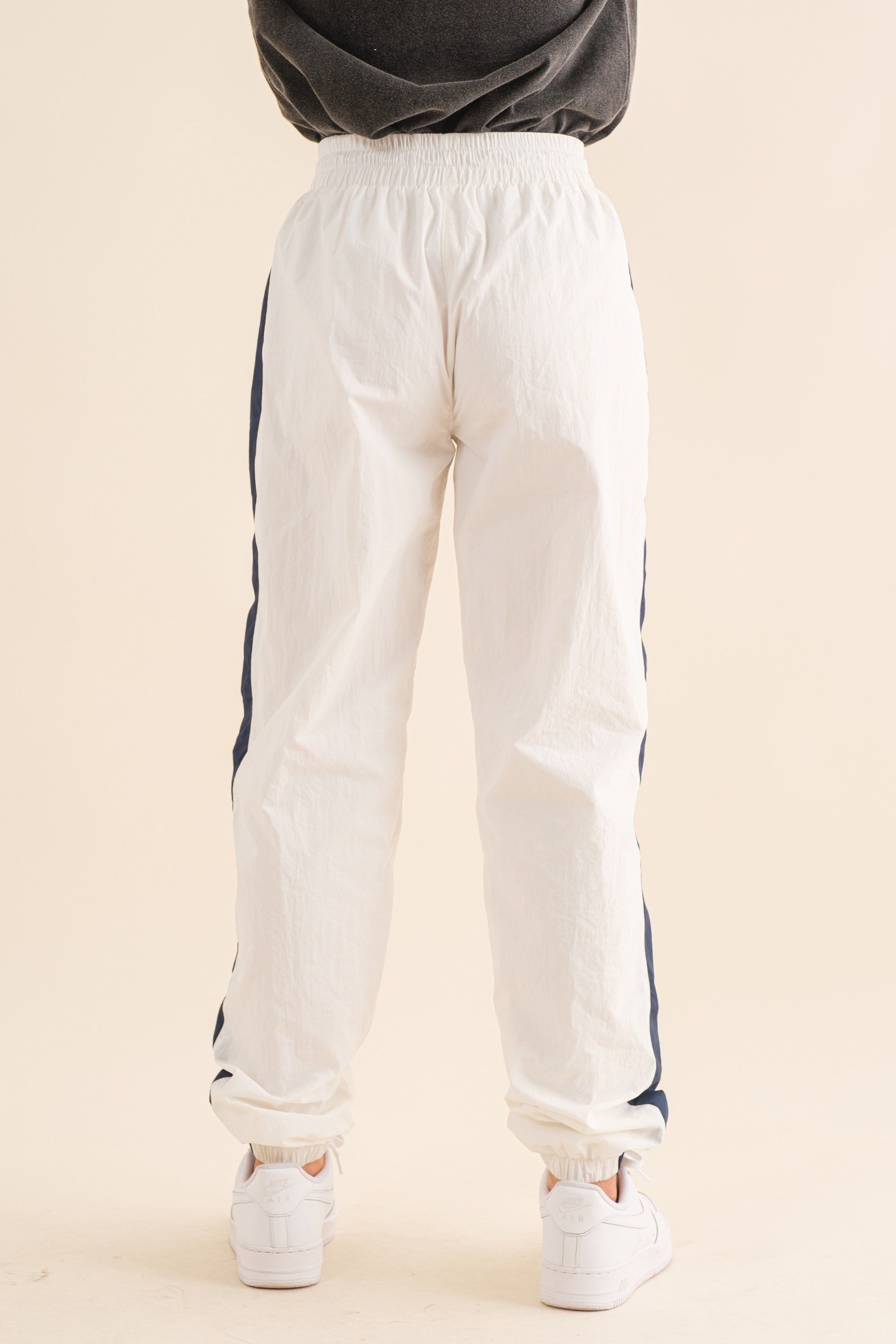 White Navy Color Block Joggers sold by Pinkblush product image thumbnail 5