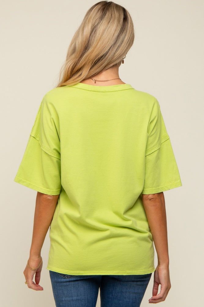 Lime Exposed Seam Maternity Pocket T-Shirt sold by Pinkblush product image thumbnail 3