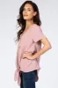 Dark Mauve Button Tie Front Top sold by Pinkblush