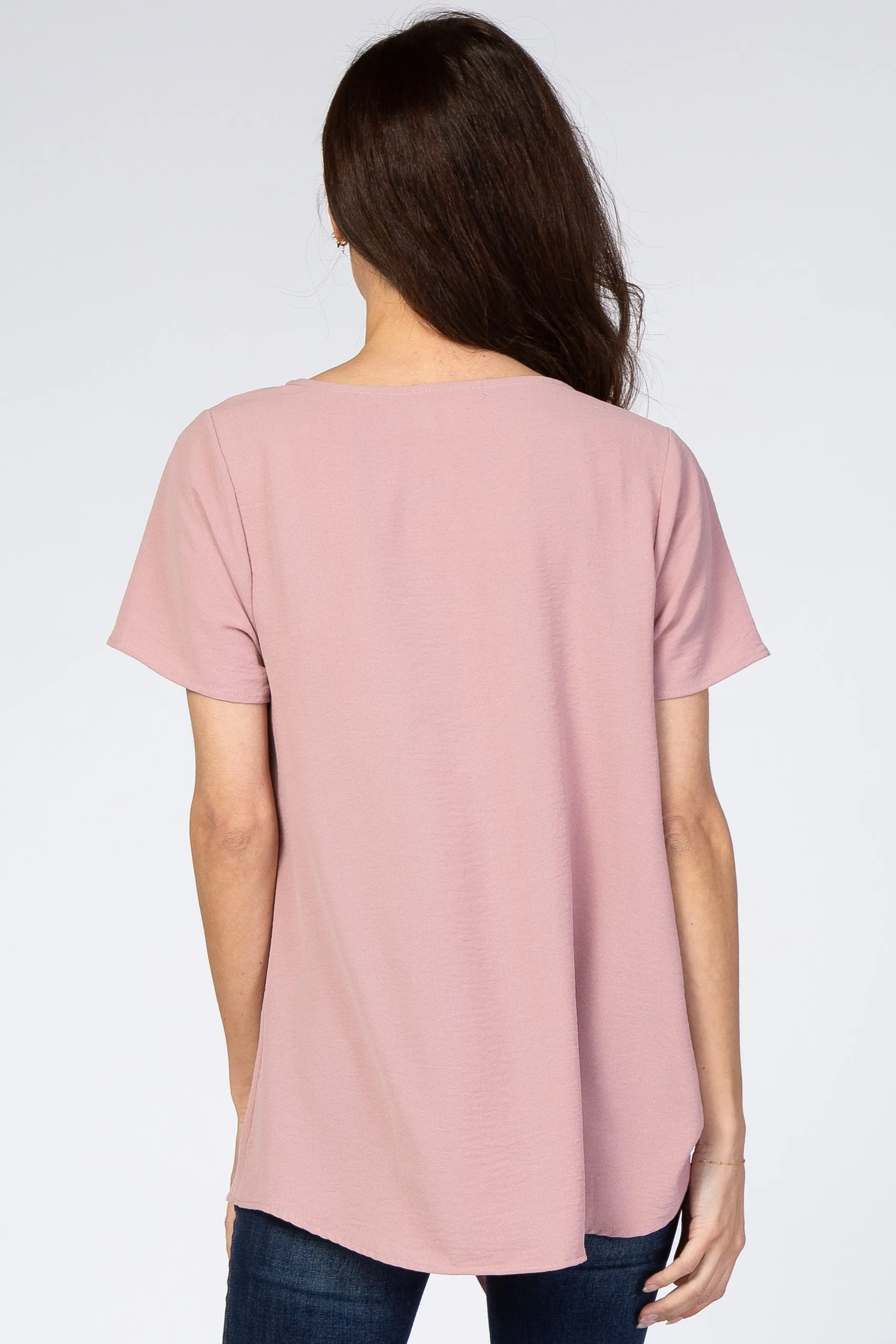 Dark Mauve Button Tie Front Top sold by Pinkblush product image thumbnail 3