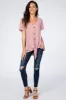 Dark Mauve Button Tie Front Top sold by Pinkblush