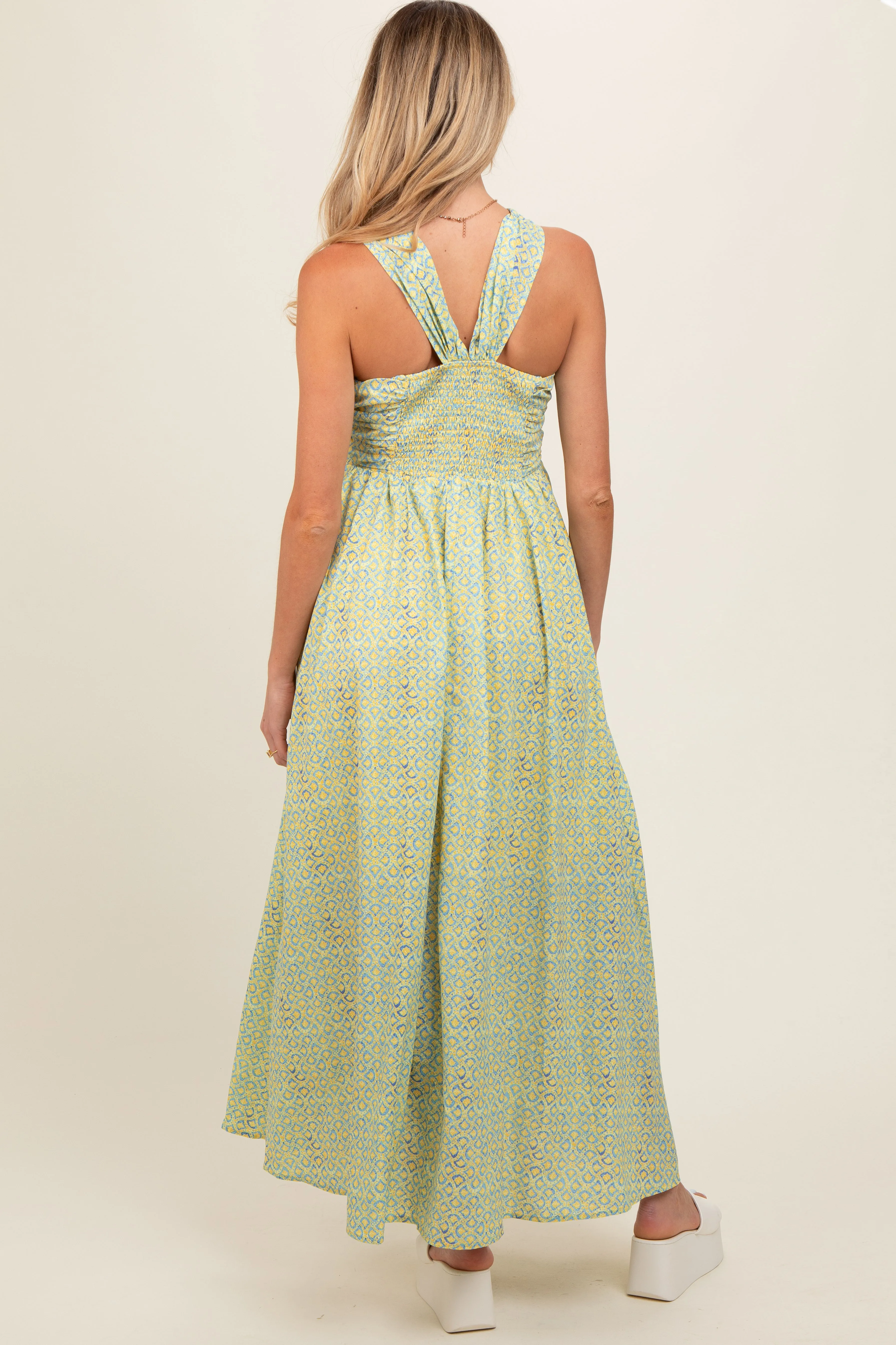 Yellow Print Halter Maternity Maxi Dress sold by Pinkblush product image thumbnail 5