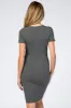 Charcoal Grey Ribbed Maternity Dress sold by Pinkblush