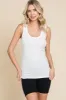 White Ribbed Basic Tank sold by Pinkblush