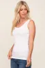 White Ribbed Basic Tank sold by Pinkblush
