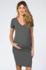 Charcoal Grey Ribbed Maternity Dress sold by Pinkblush