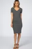 Charcoal Grey Ribbed Maternity Dress sold by Pinkblush