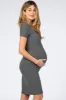 Charcoal Grey Ribbed Maternity Dress sold by Pinkblush