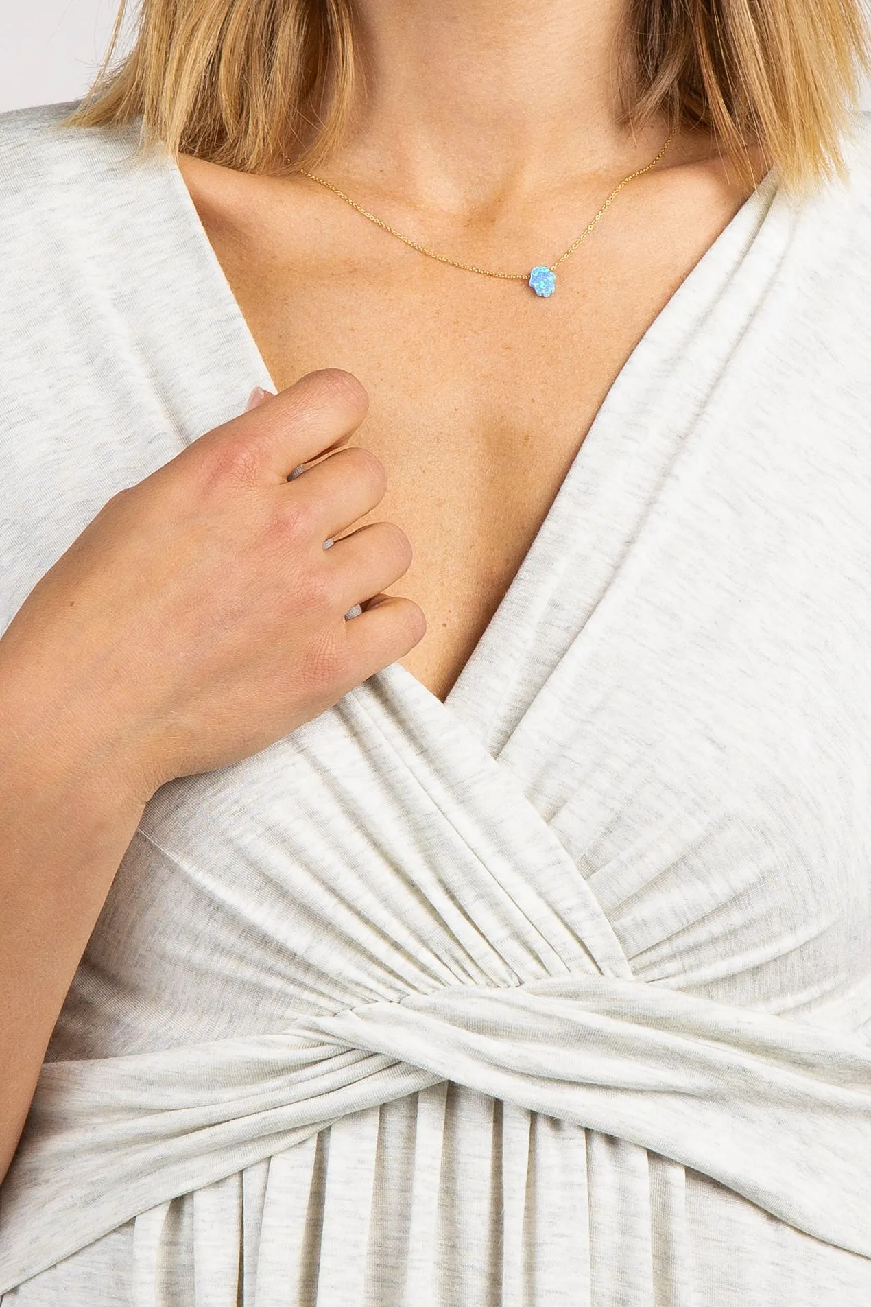 PinkBlush Beige Draped Front Nursing Top sold by Pinkblush product image thumbnail 5