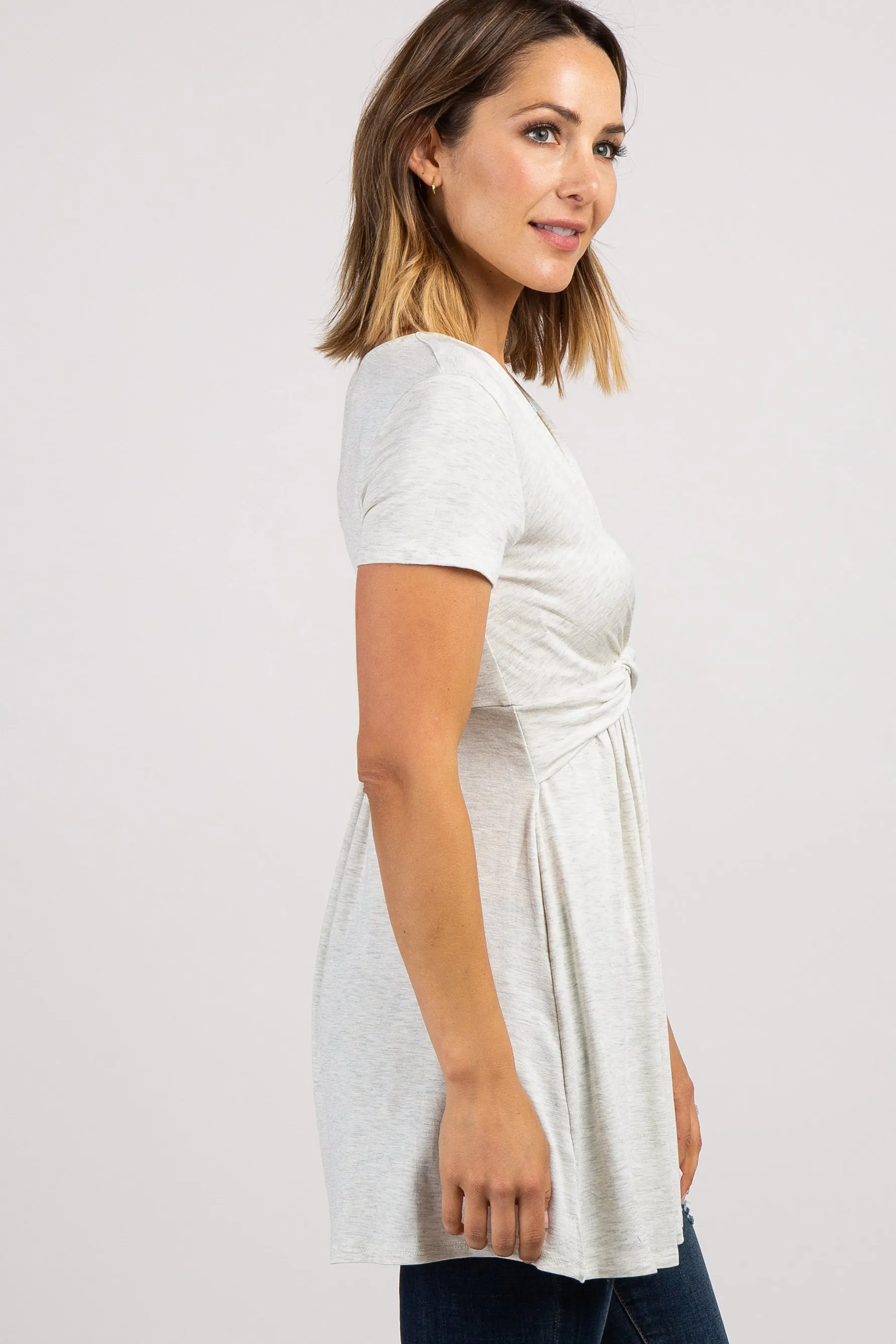 PinkBlush Beige Draped Front Nursing Top sold by Pinkblush product image thumbnail 2