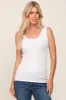 White Ribbed Basic Tank sold by Pinkblush