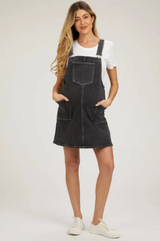 Black Denim Maternity Overall Dress sold by Pinkblush