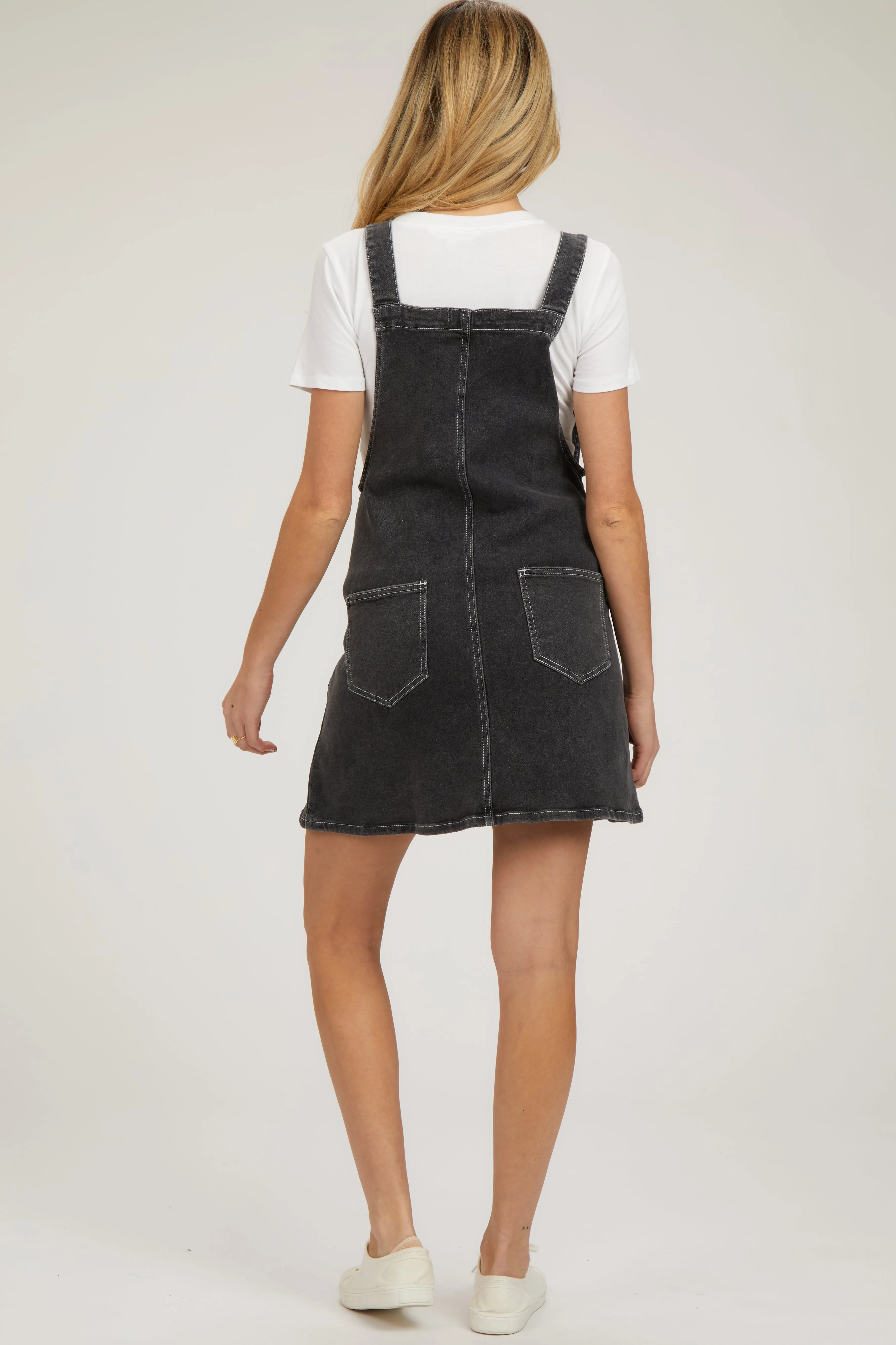Black Denim Maternity Overall Dress sold by Pinkblush product image thumbnail 3