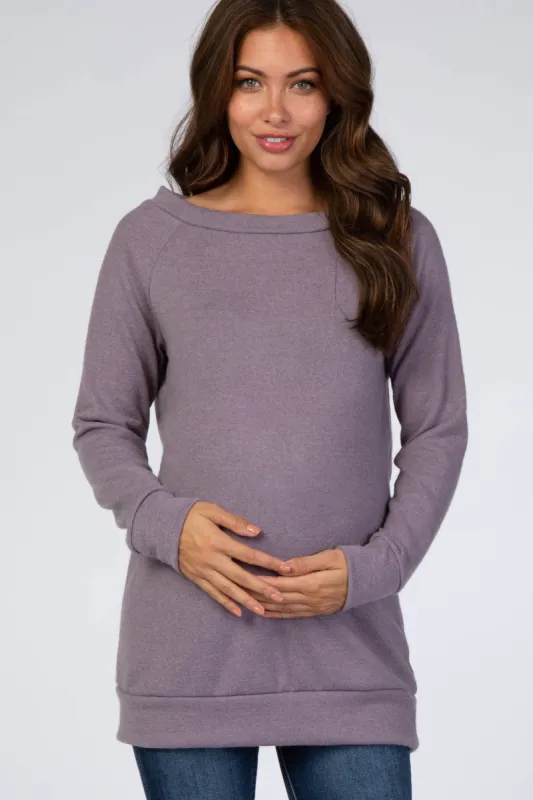 Purple Basic Maternity Sweater sold by Pinkblush