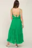 Green Shirred Ruffle Maternity Midi Dress sold by Pinkblush