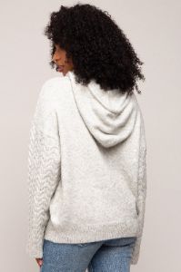 Grey Mixed Knit Hooded Sweater sold by Pinkblush
