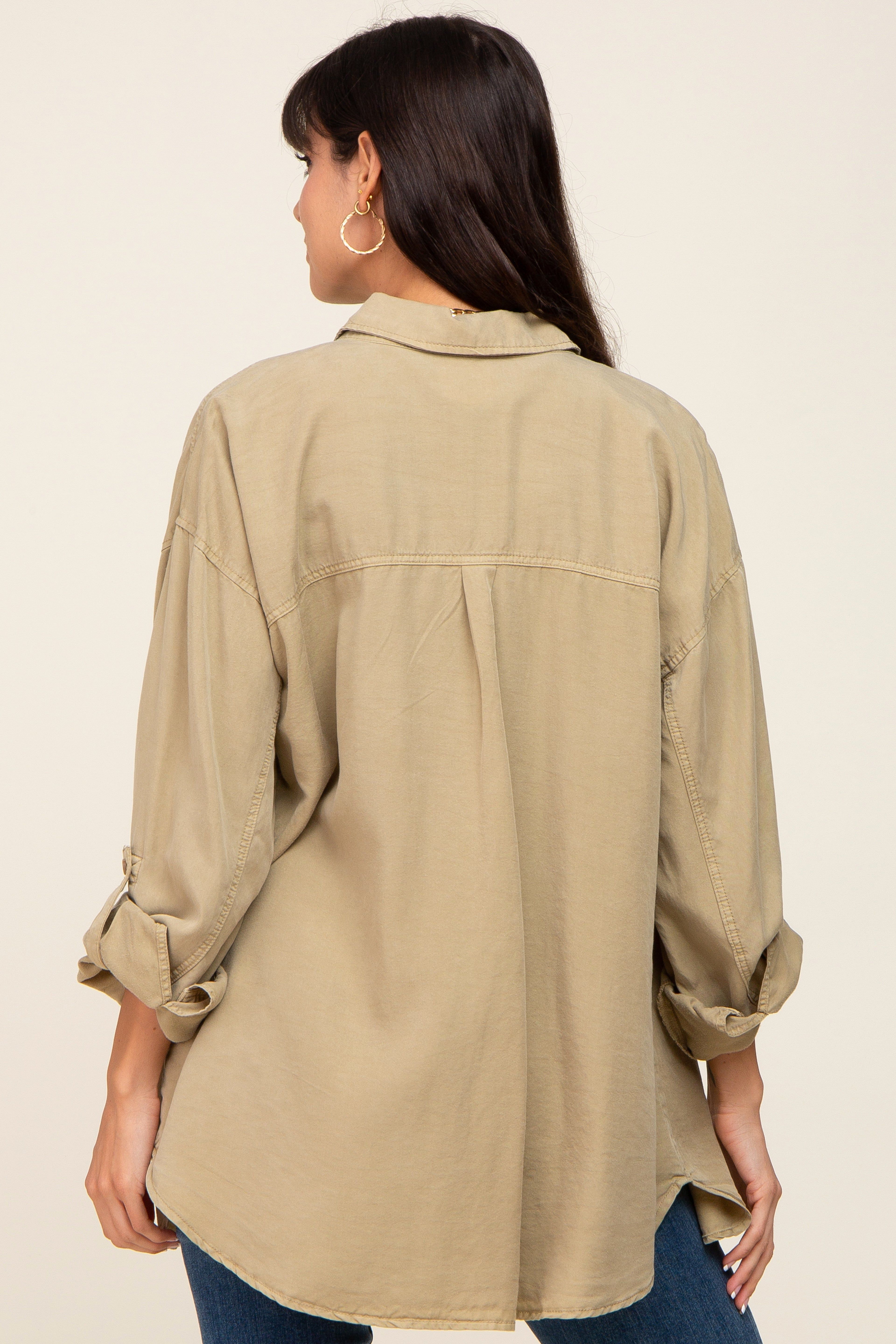 Olive Button Down Top sold by Pinkblush product image thumbnail 3