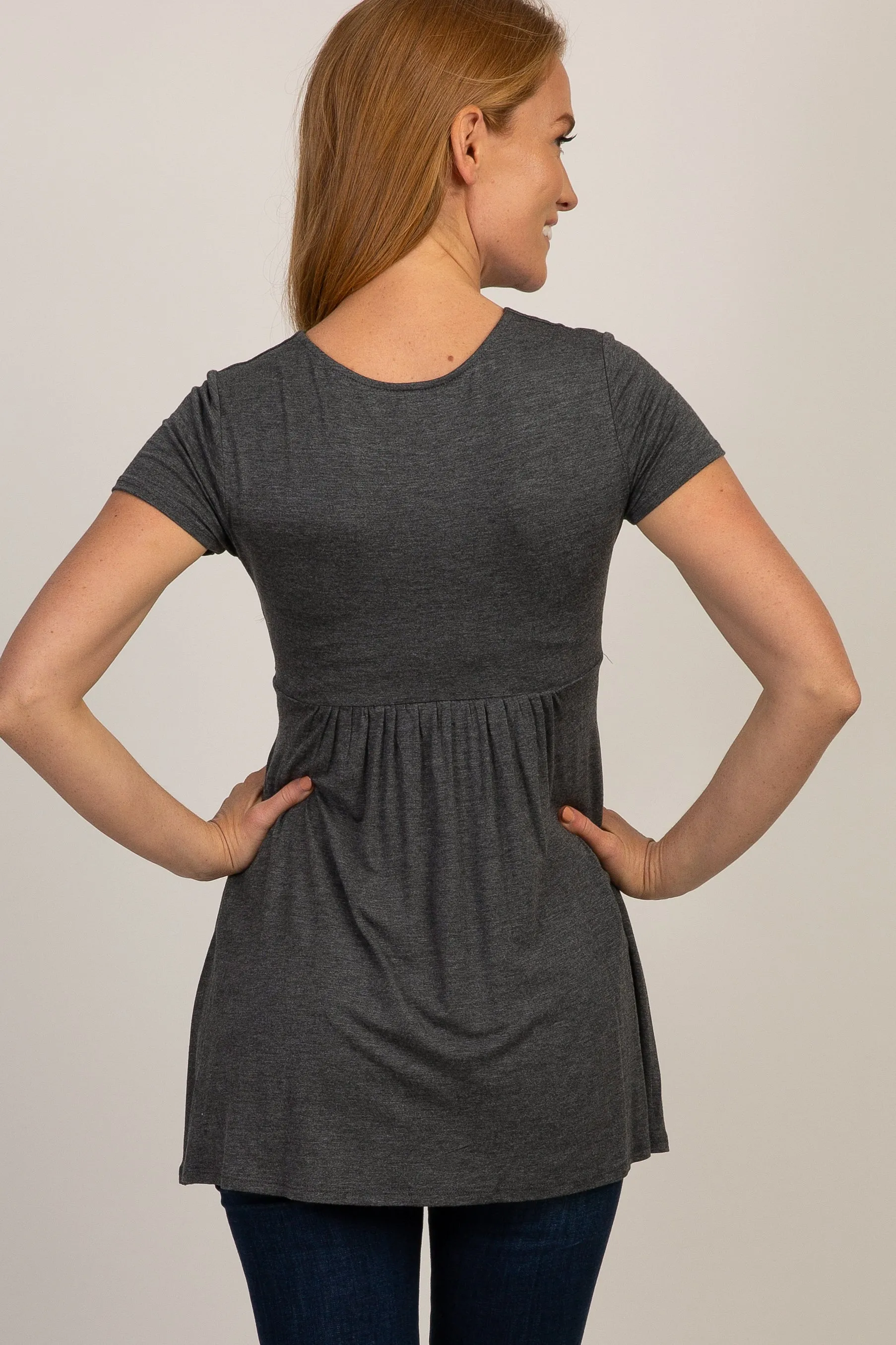 PinkBlush Charcoal Draped Front Nursing Top sold by Pinkblush product image thumbnail 3