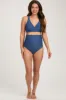 Blue High Waist Maternity Bikini Set sold by Pinkblush
