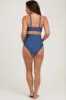 Blue High Waist Maternity Bikini Set sold by Pinkblush