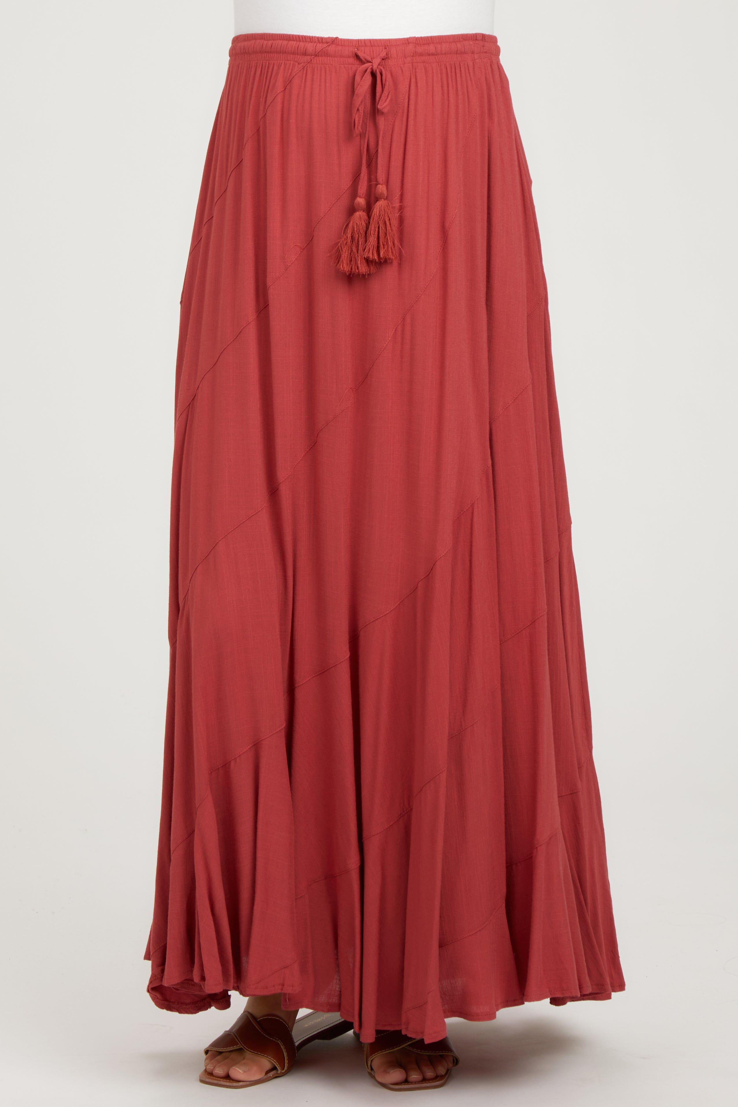 Red Tassel String Maternity Maxi Skirt sold by Pinkblush product image thumbnail 2