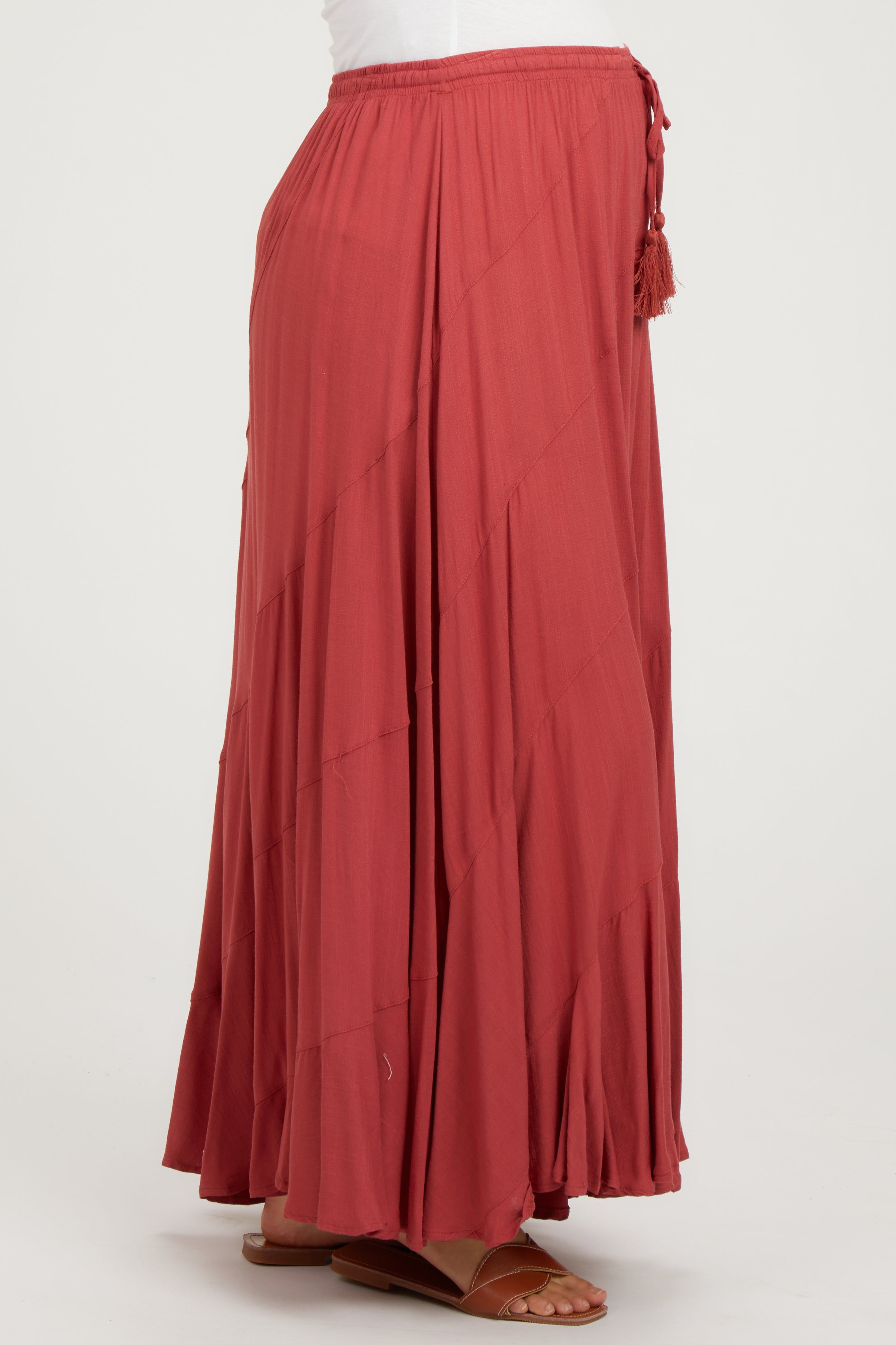 Red Tassel String Maternity Maxi Skirt sold by Pinkblush product image thumbnail 3