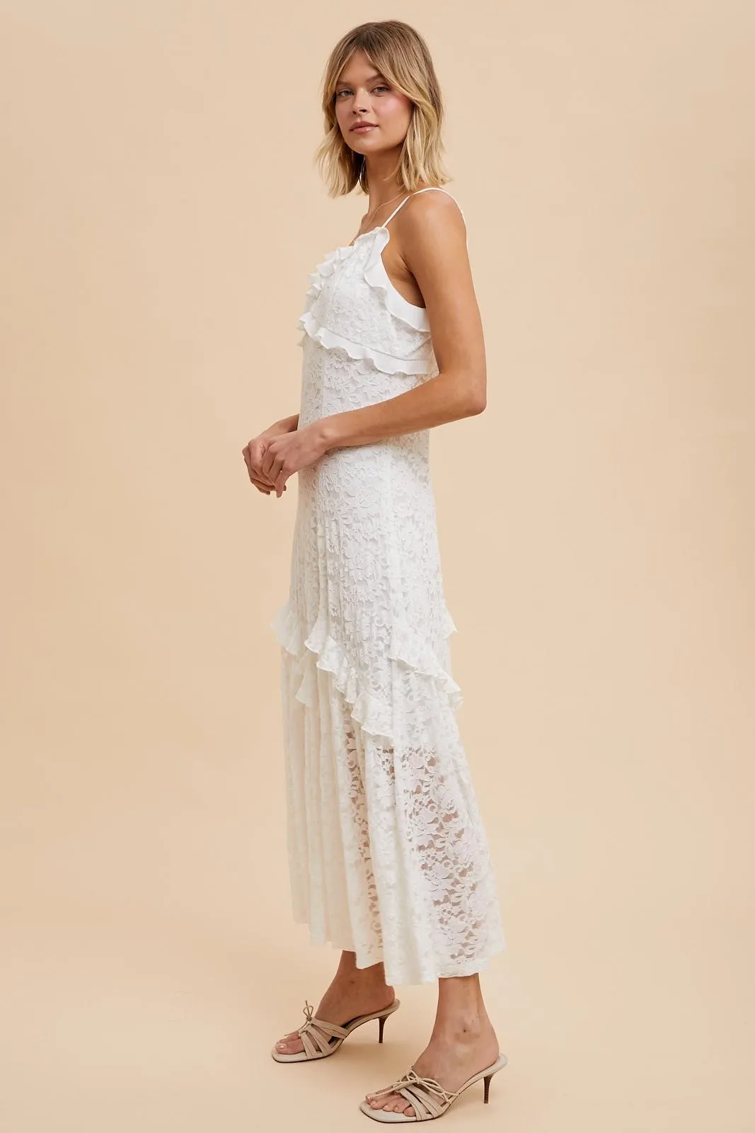 Off-White Vintage Lace Maxi Dress sold by Pinkblush product image thumbnail 2