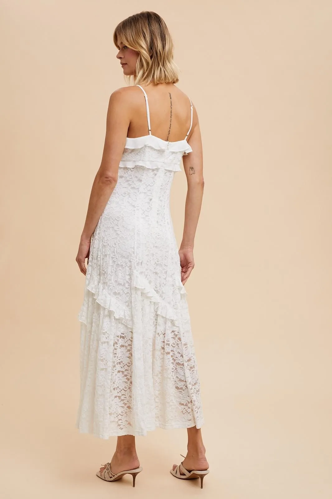 Off-White Vintage Lace Maxi Dress sold by Pinkblush product image thumbnail 3
