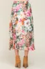 Orange Floral Pleated Maternity Midi Skirt sold by Pinkblush