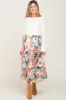 Orange Floral Pleated Maternity Midi Skirt sold by Pinkblush