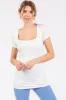 Ivory Square Neck Short Sleeve Maternity Top sold by Pinkblush