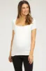 Ivory Square Neck Short Sleeve Maternity Top sold by Pinkblush