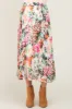 Orange Floral Pleated Maternity Midi Skirt sold by Pinkblush