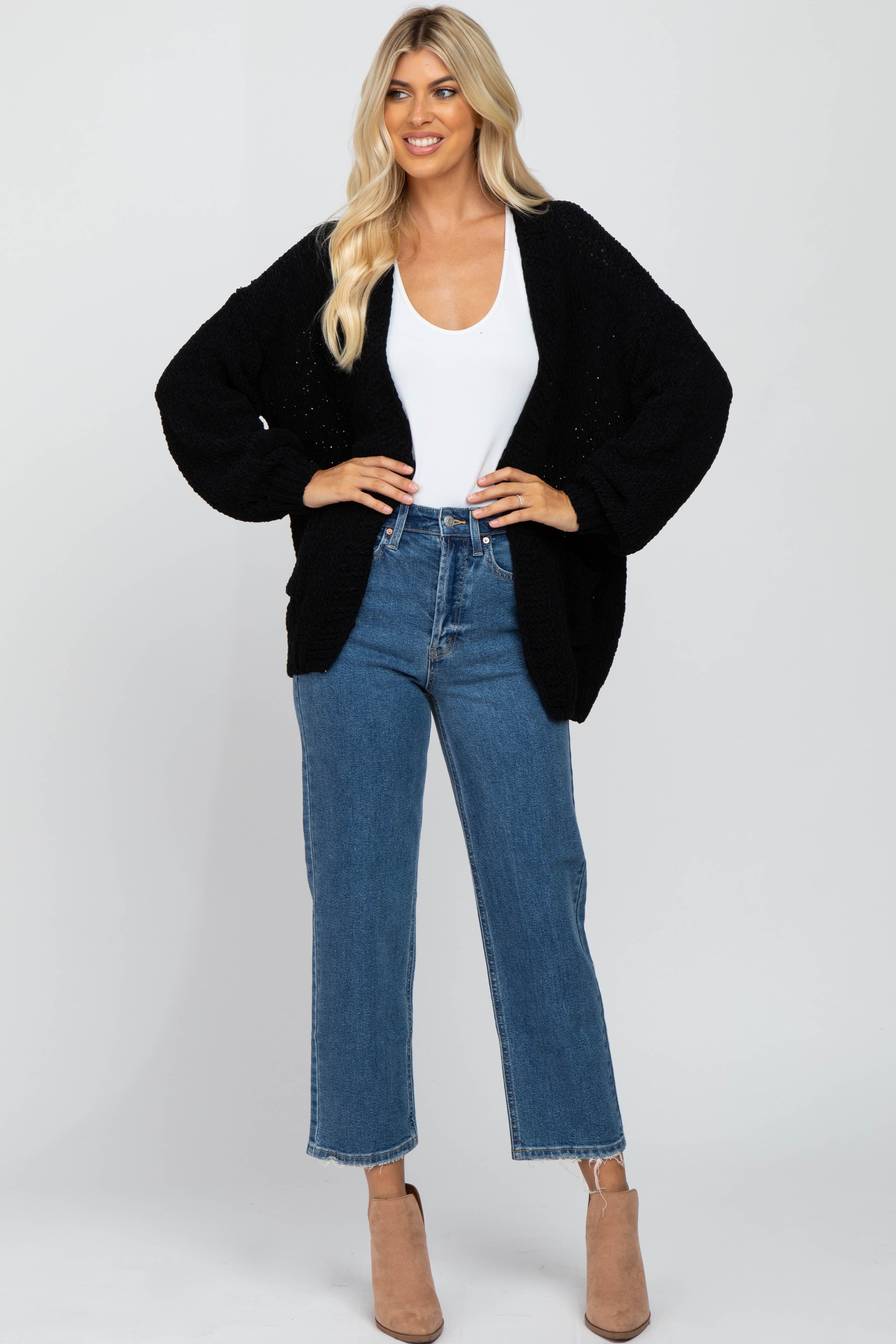 Black Oversized Bubble Sleeve Cardigan sold by Pinkblush product image thumbnail 4
