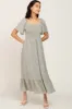 Light Olive Floral Smocked Maternity Midi Dress sold by Pinkblush