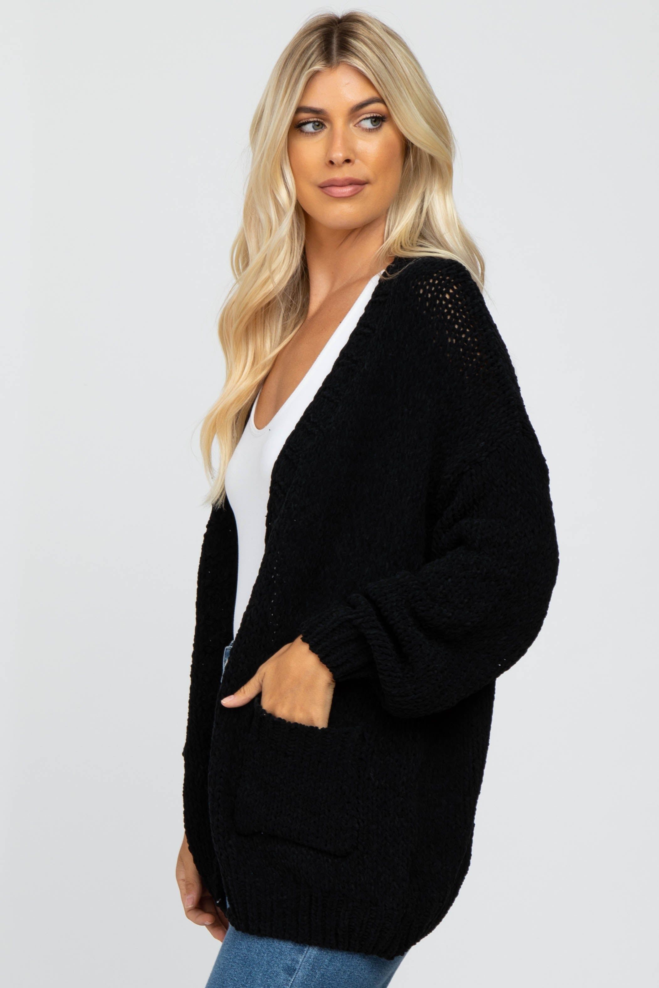 Black Oversized Bubble Sleeve Cardigan sold by Pinkblush product image thumbnail 2