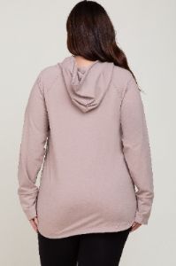 Lavender Hooded Long Sleeve Plus Active Top sold by Pinkblush