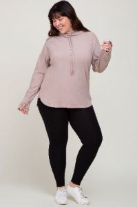 Lavender Hooded Long Sleeve Plus Active Top sold by Pinkblush