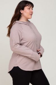 Lavender Hooded Long Sleeve Plus Active Top sold by Pinkblush