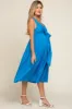 Blue Wrap Front Accent Maternity Midi Dress sold by Pinkblush