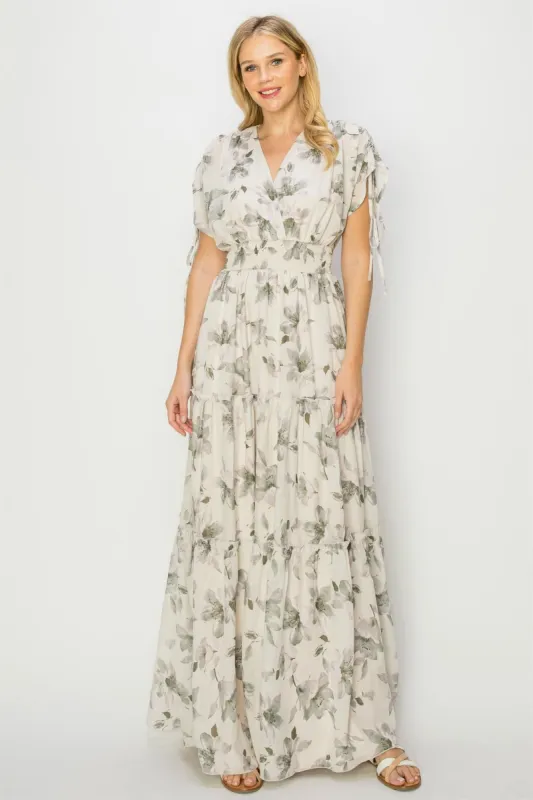 Sage Floral Maxi Dress sold by Pinkblush