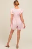 Pink Floral Split V-Neck Ruffle Sleeve Maternity Romper sold by Pinkblush