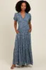 Blue Floral Button Down Maxi Dress sold by Pinkblush