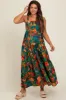 Forest Green Tropical Print Tiered Maternity Maxi Dress sold by Pinkblush