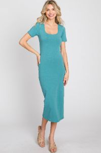 Jade Fitted Maternity Midi Dress sold by Pinkblush
